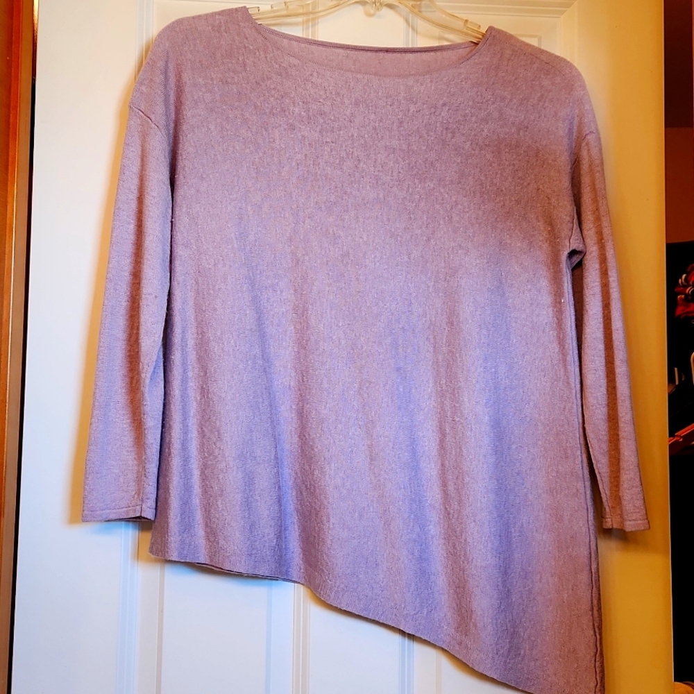 Eileen Fisher Women's Lavender L Asymetrical Sweater